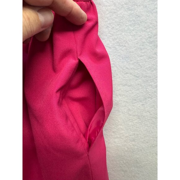 Vintage Hot Pink A-Line Midi Skirt With Side Pockets Back Zipper Closure Womens - Picture 5 of 9